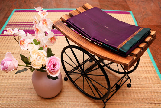 DARK PURPLE KANCHIPURAM SILK SAREE