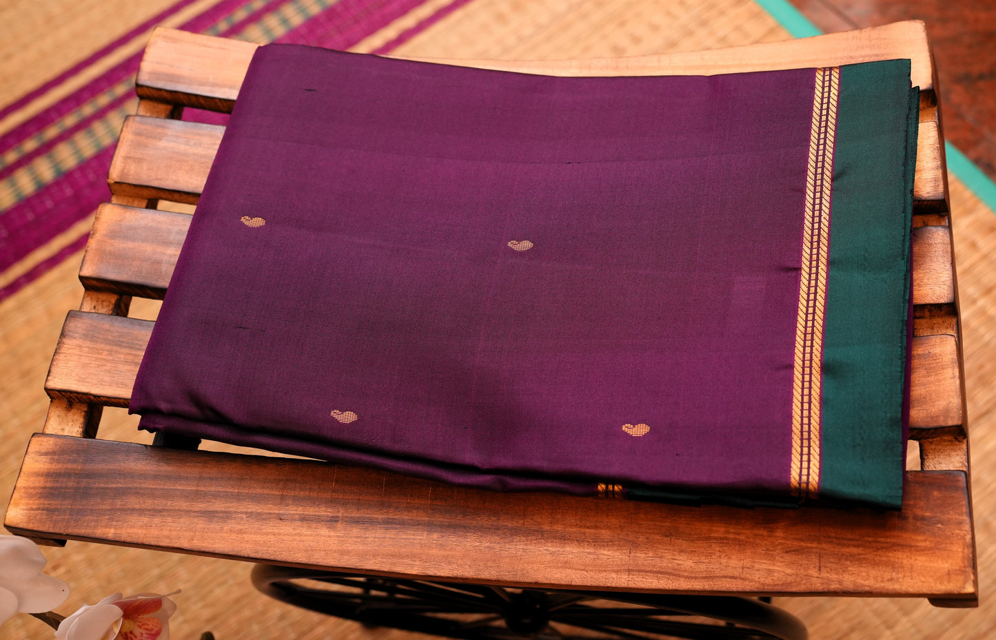 DARK PURPLE KANCHIPURAM SILK SAREE