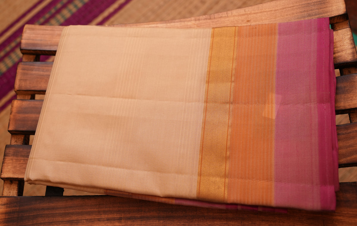 BEIGE KANCHIPURAM SILK SAREE