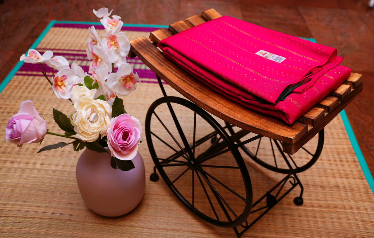 PINK KANCHIPURAM SILK SAREE