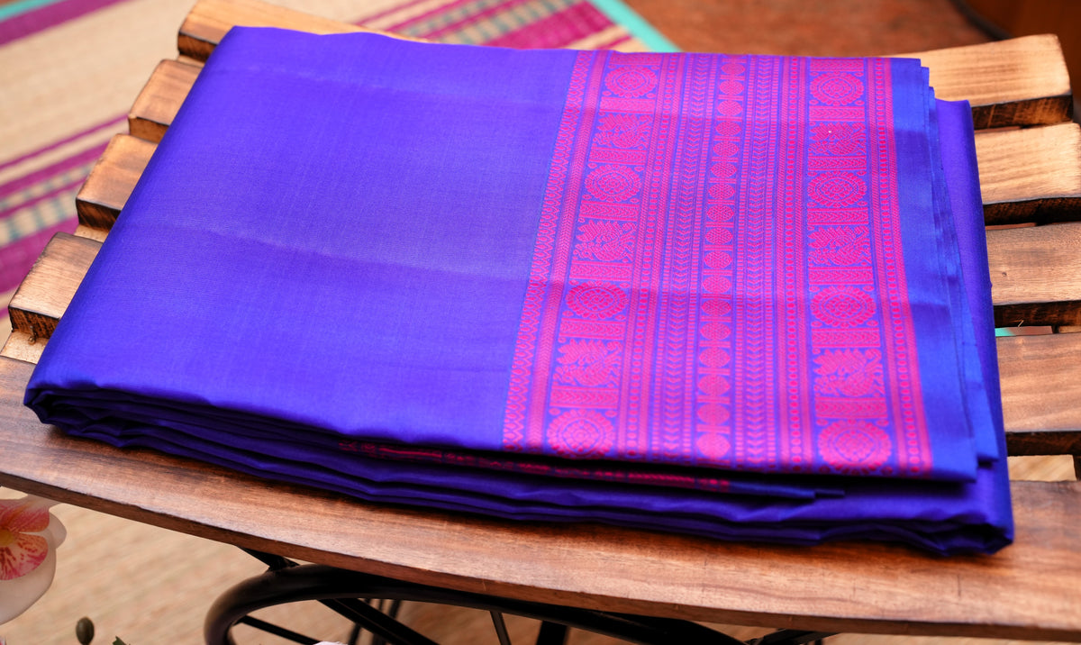 INK BLUE KANCHIPURAM SILK SAREE