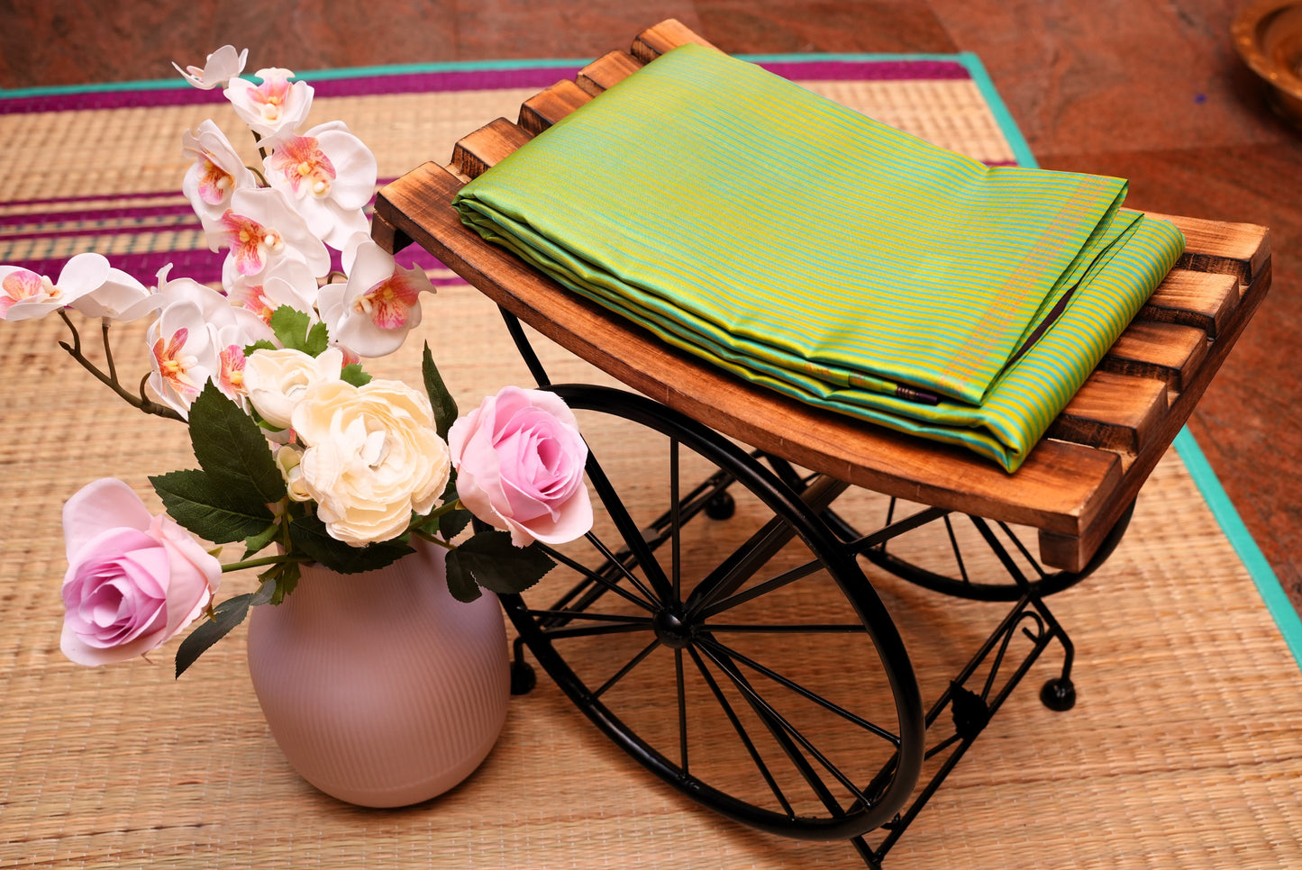 PISTA GREEN KANCHIPURAM SILK SAREE