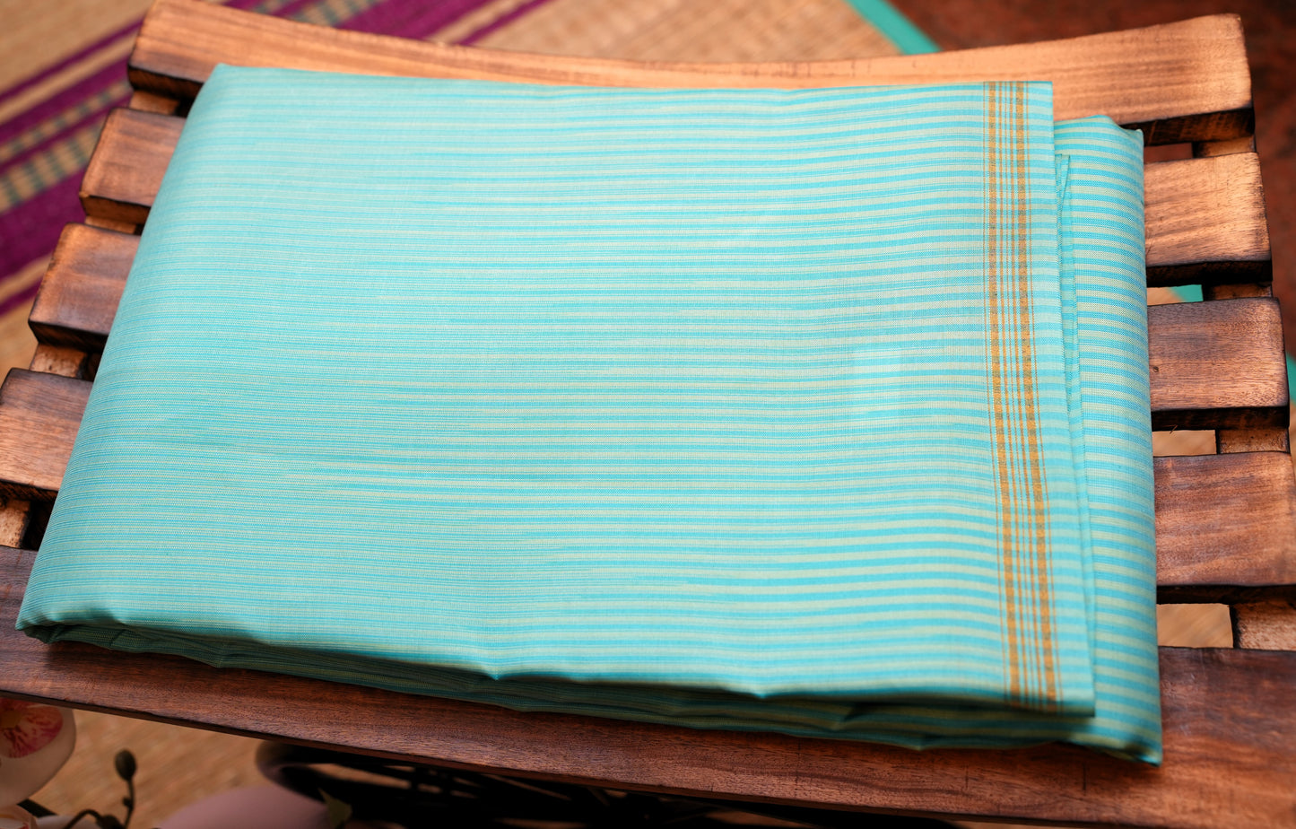 SKY BLUE KANCHIPURAM SILK SAREE