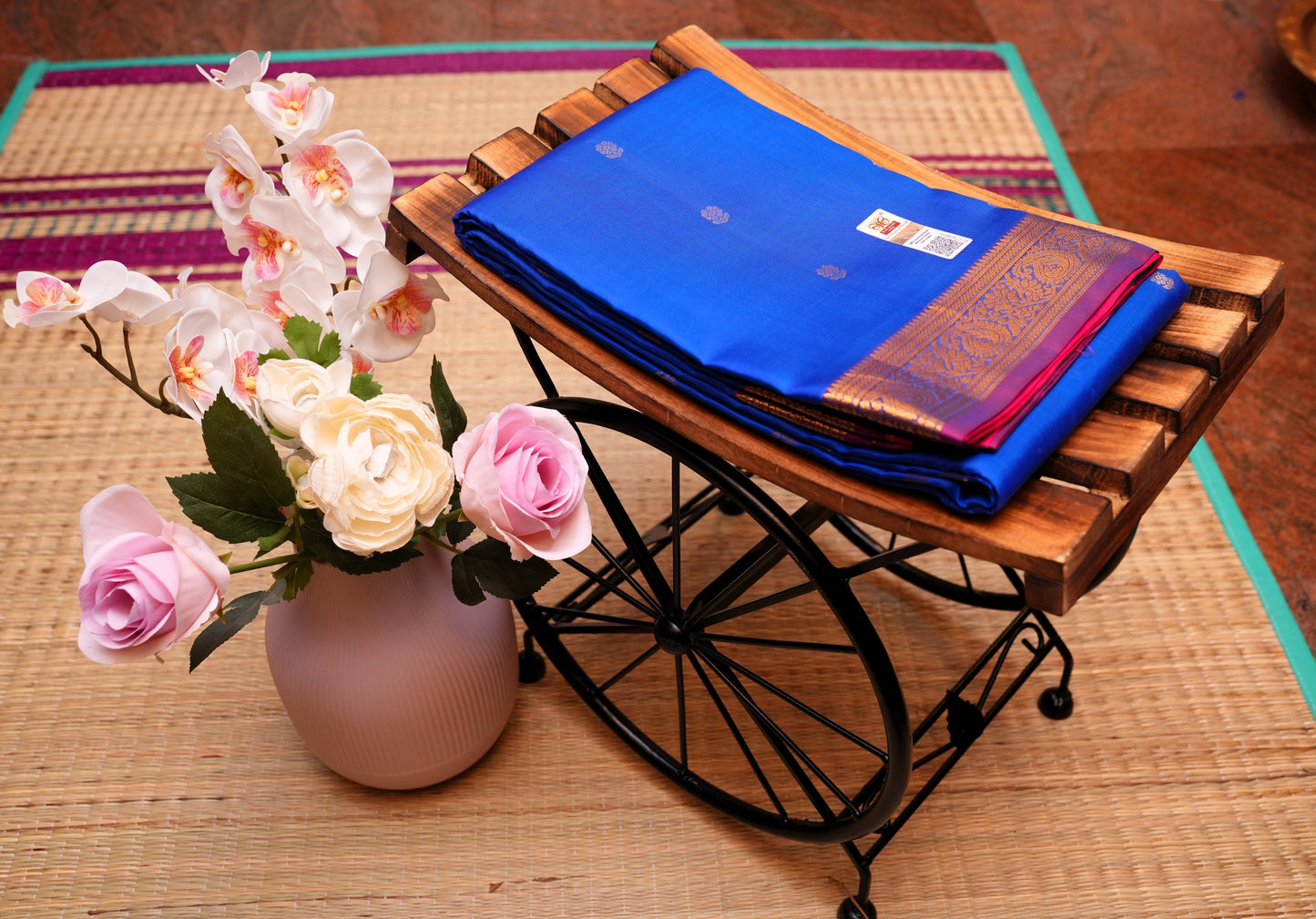 INK BLUE KANCHIPURAM SILK SAREE