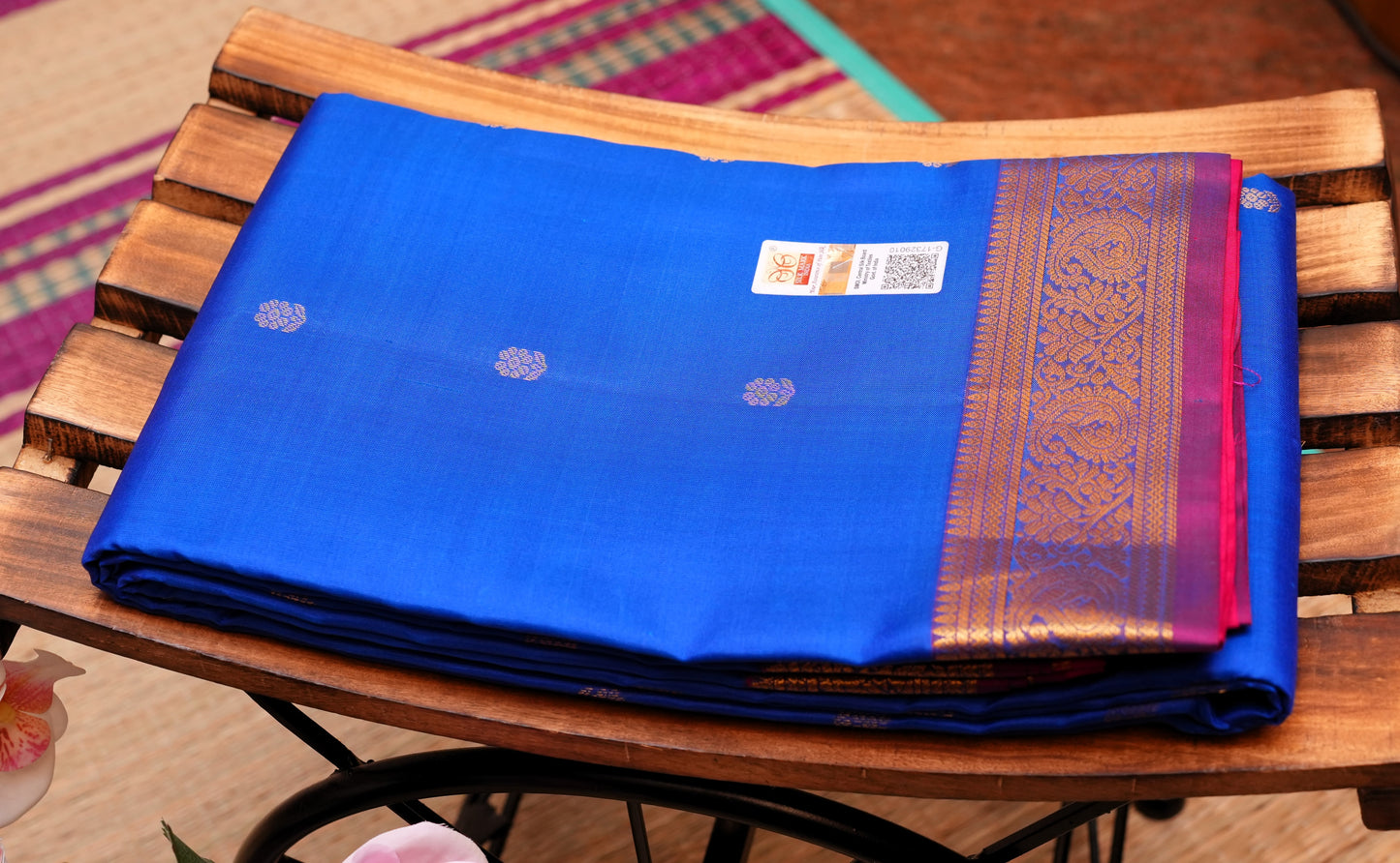 INK BLUE KANCHIPURAM SILK SAREE