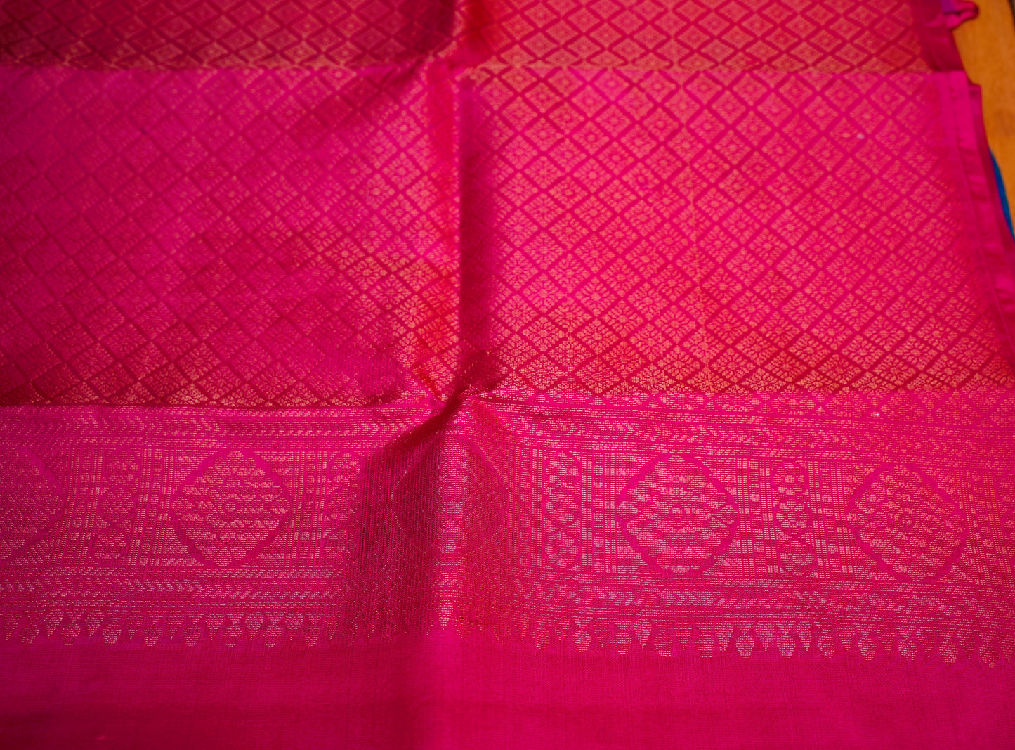 BLUISH GREEN ZARI CHECKS KANCHIPURAM SILK SAREE