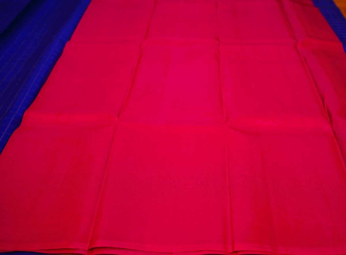 INK BLUE ZARI CHECKS KANCHIPURAM SILK SAREE