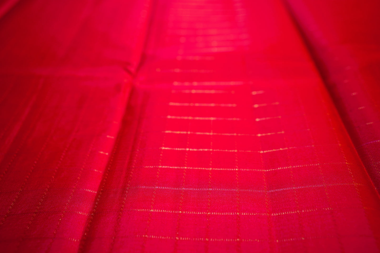 RED ZARI CHECKS KANCHIPURAM SILK SAREE