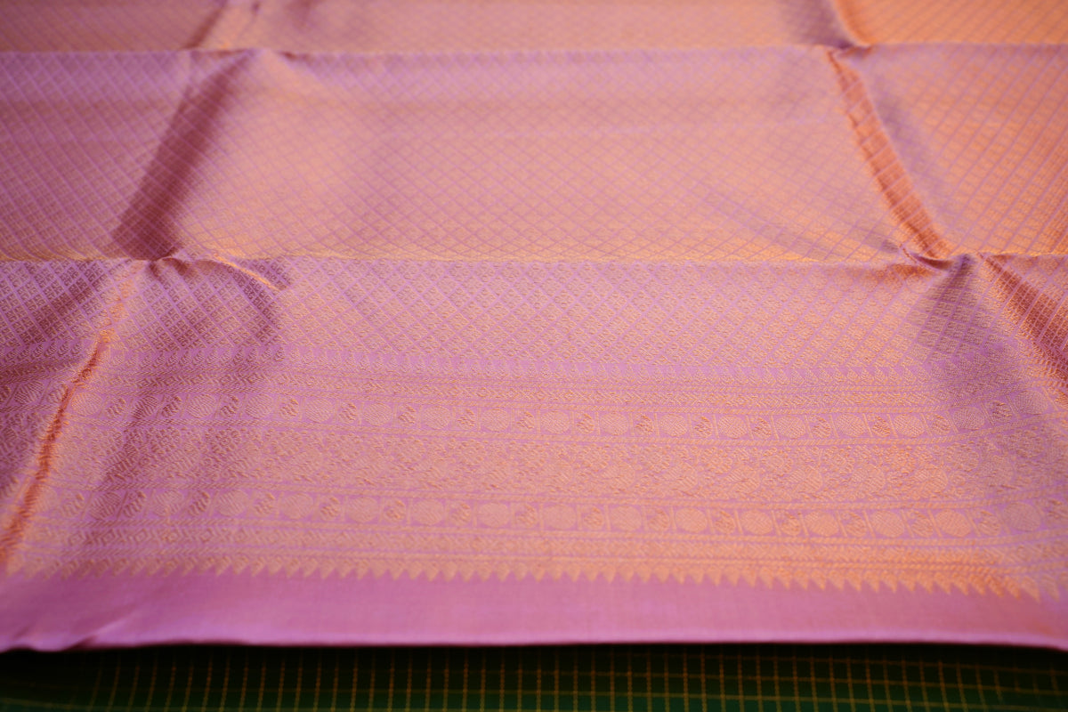 GREEN CHECKS KANCHIPURAM SILK SAREE