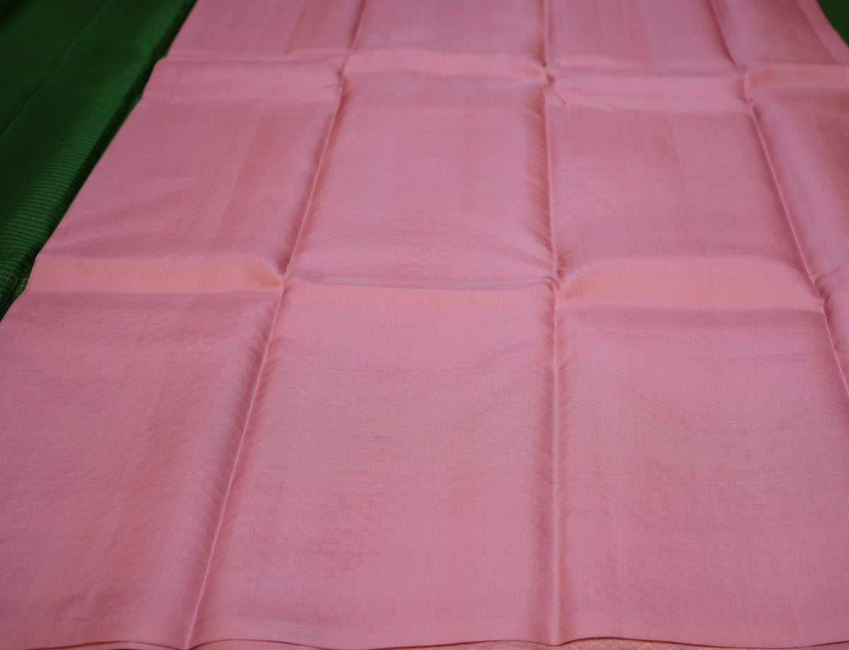 GREEN CHECKS KANCHIPURAM SILK SAREE