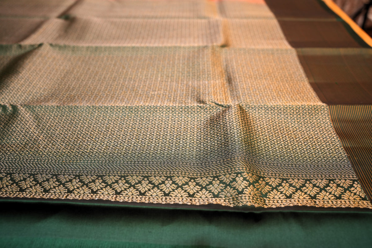 RED AND GREEN PURE KANCHIPURAM SILK SAREE