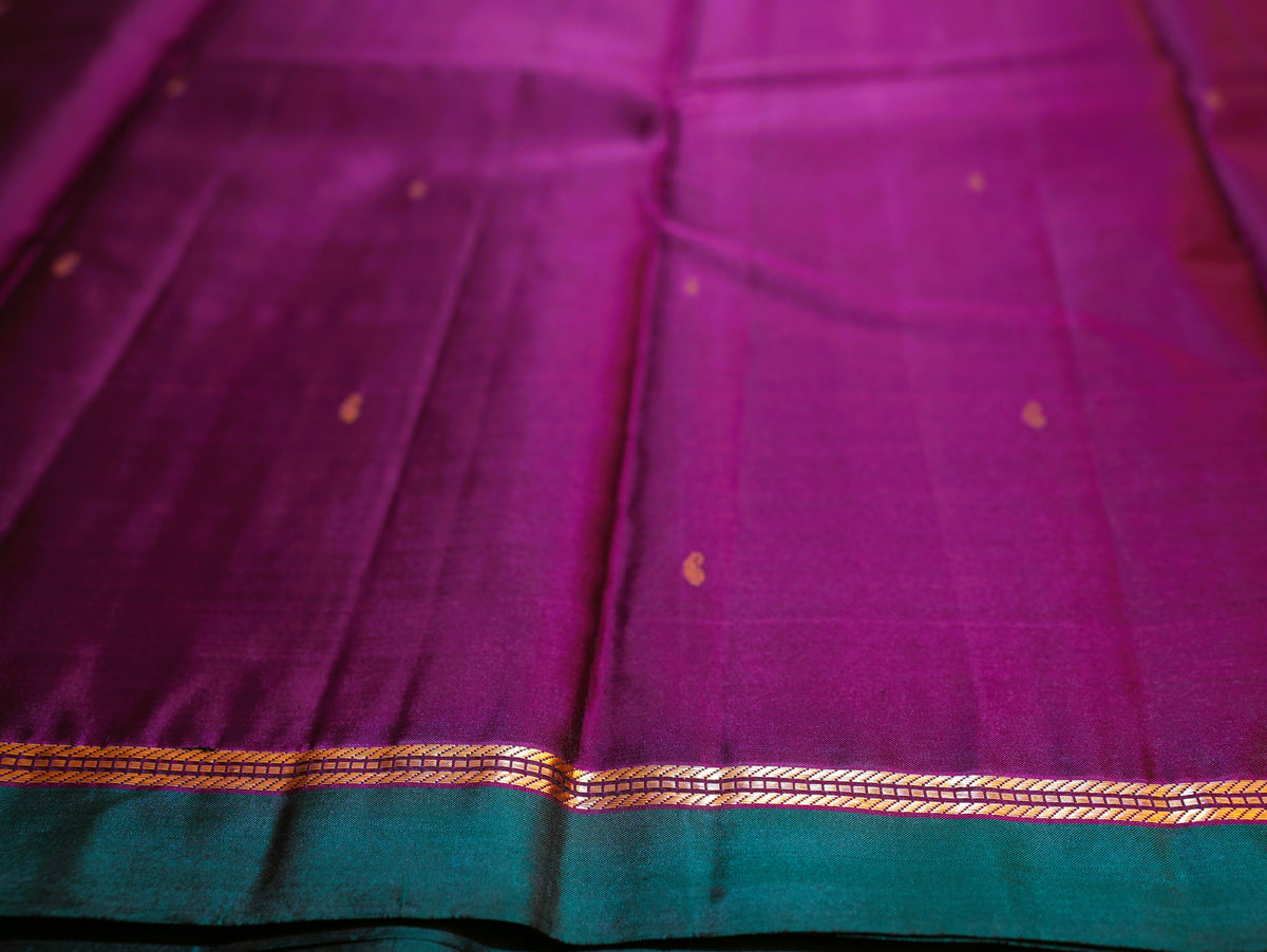 DARK PURPLE KANCHIPURAM SILK SAREE