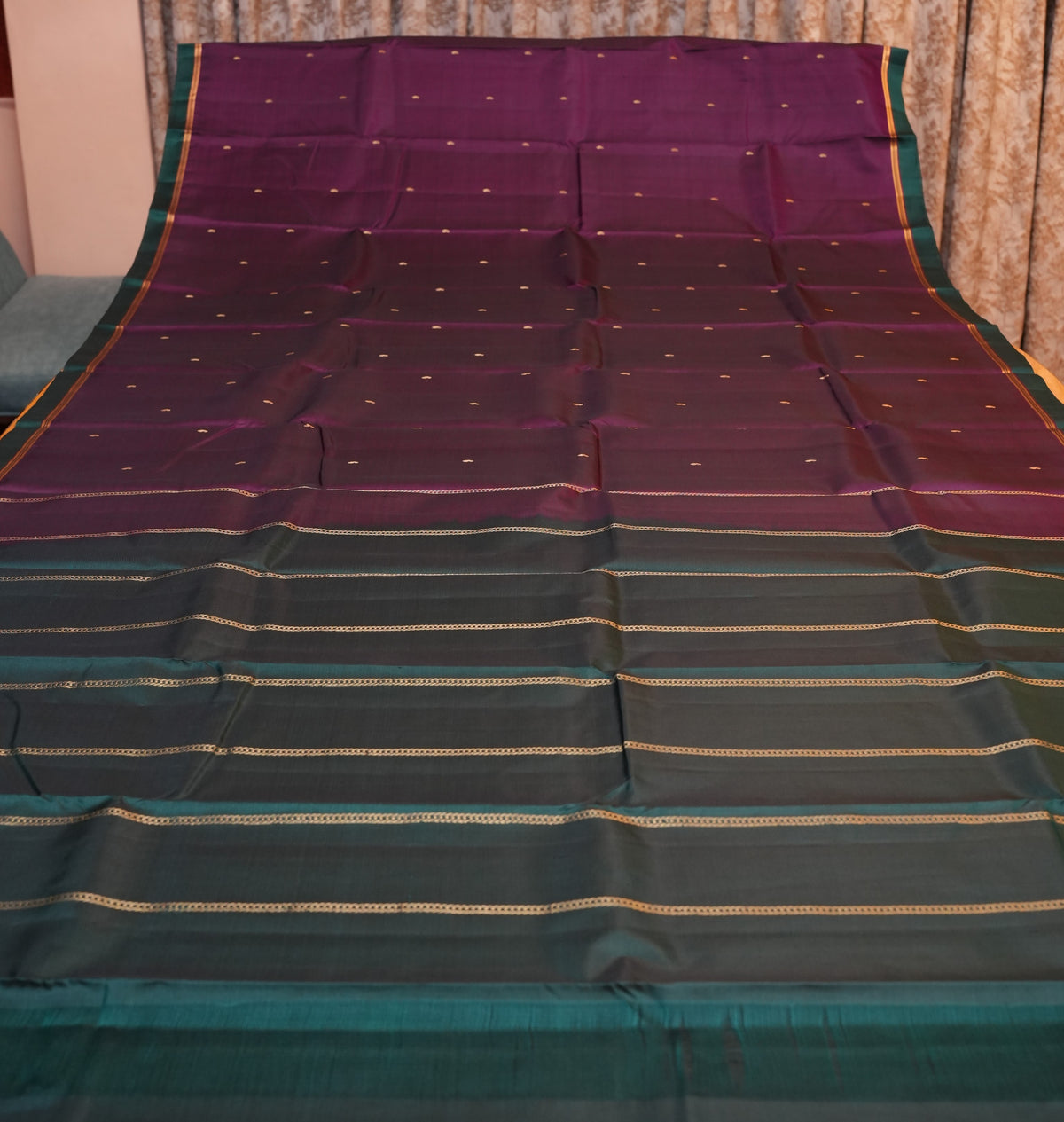 DARK PURPLE KANCHIPURAM SILK SAREE