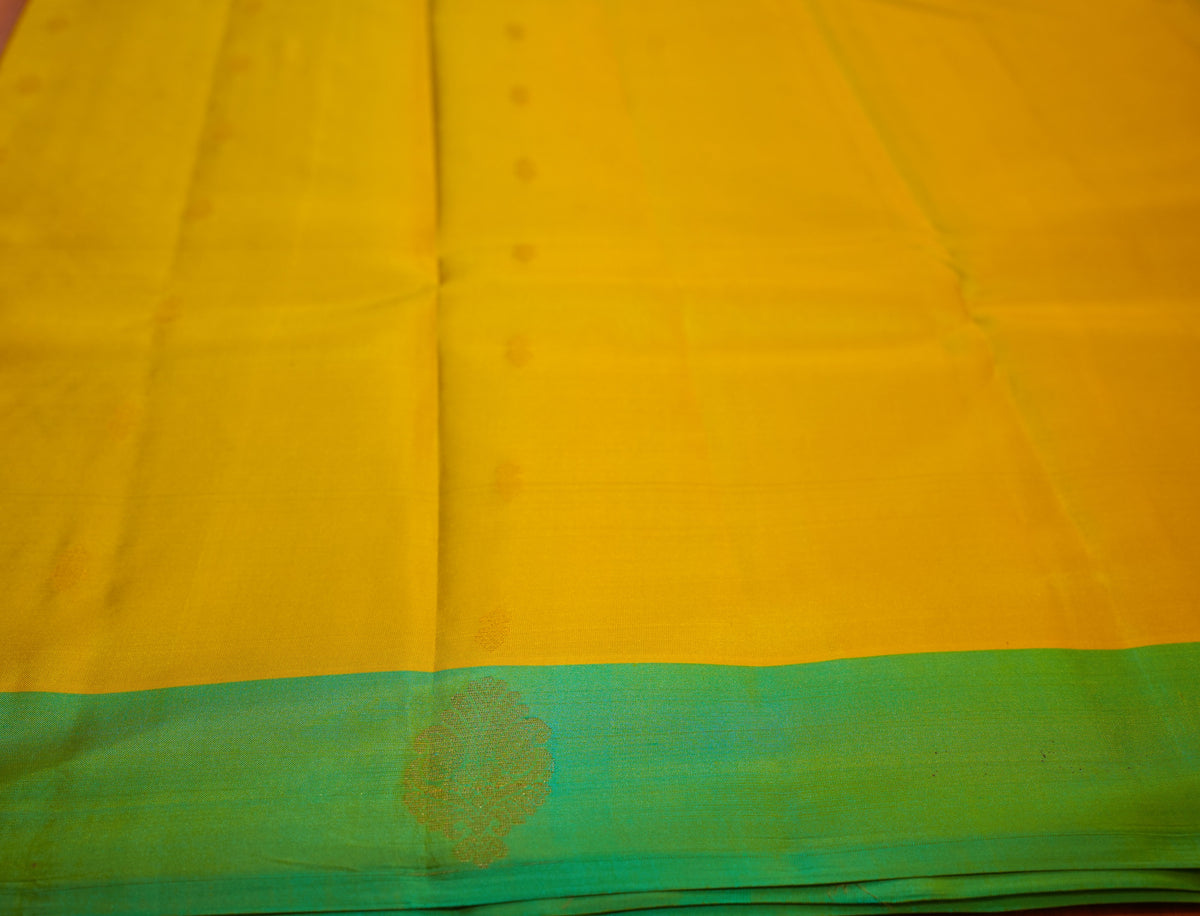 YELLOW KANCHIPURAM SILK SAREE