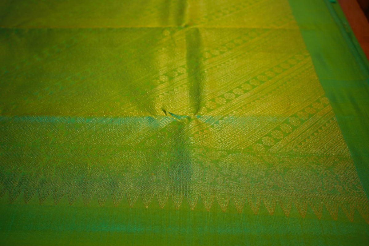 YELLOW KANCHIPURAM SILK SAREE