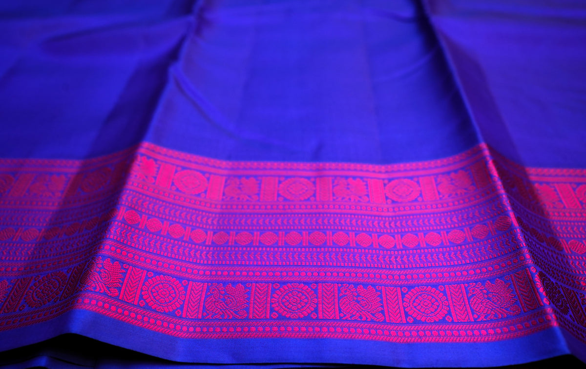 INK BLUE KANCHIPURAM SILK SAREE