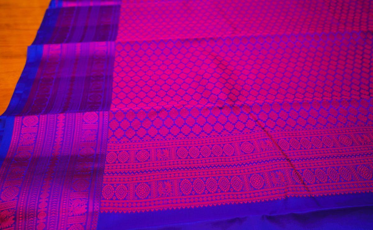 INK BLUE KANCHIPURAM SILK SAREE