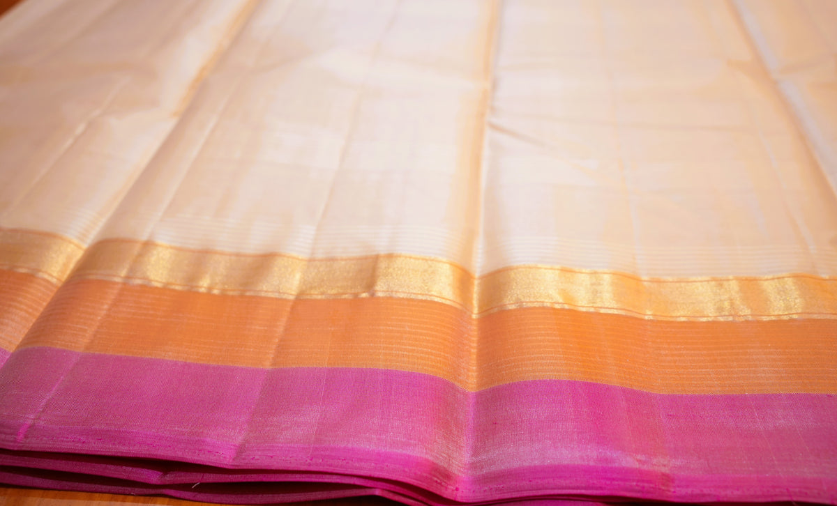 BEIGE KANCHIPURAM SILK SAREE