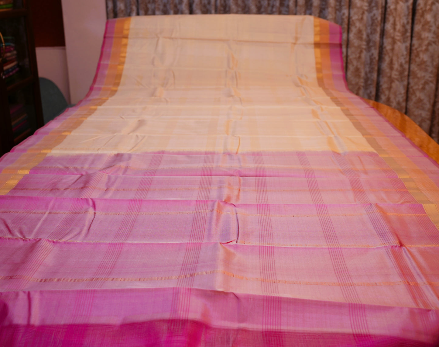 BEIGE KANCHIPURAM SILK SAREE