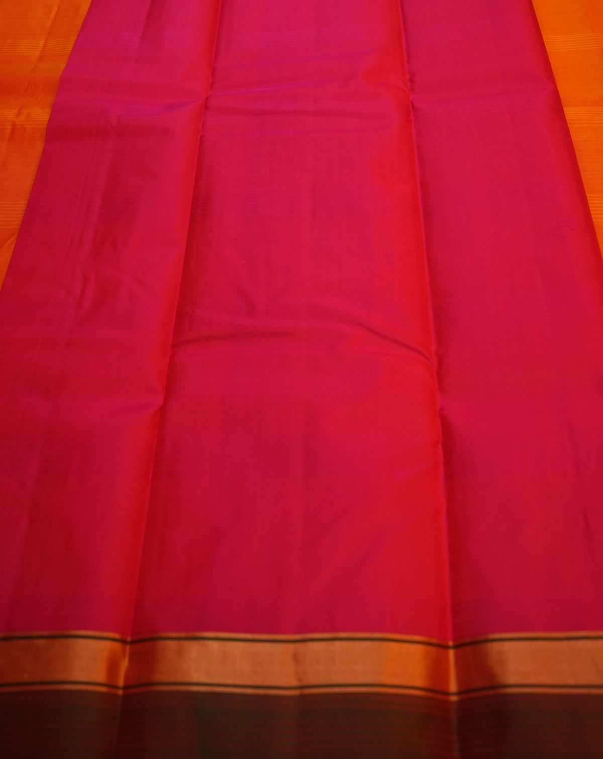 ORANGE PURE KANCHIPURAM SILK SAREE