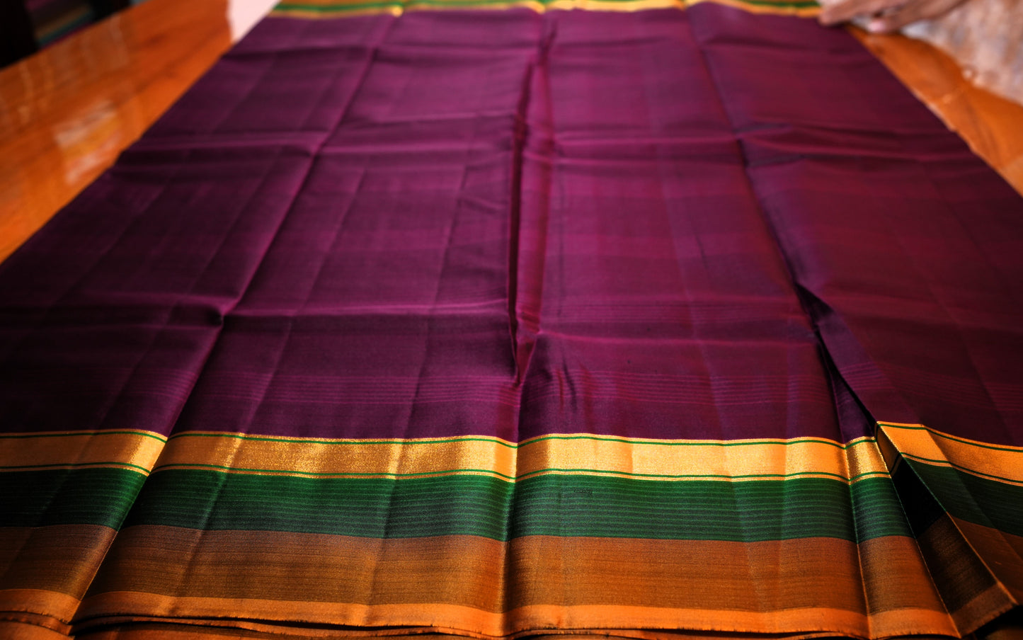 DEEP PLUM KANCHIPURAM SILK SAREE