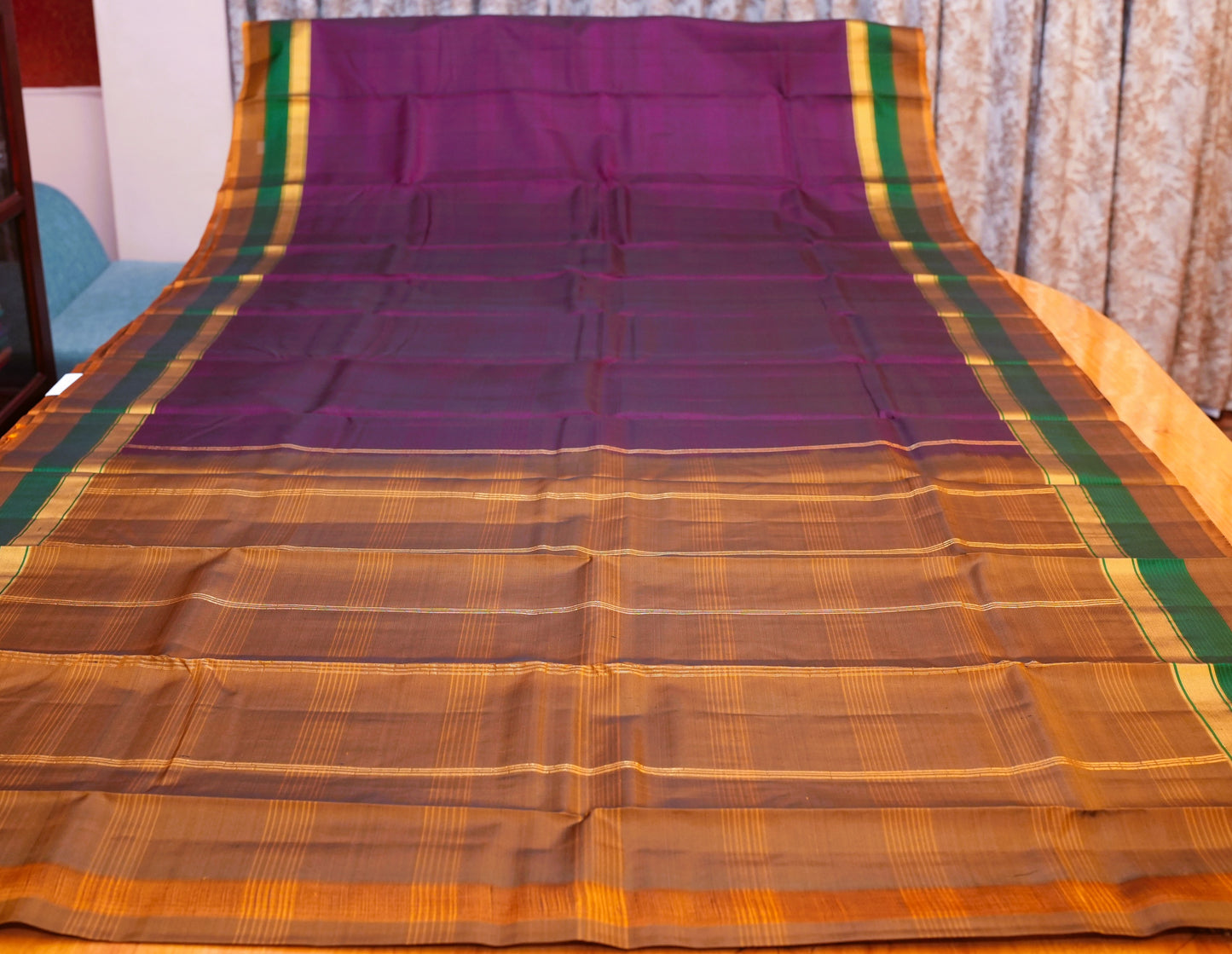 DEEP PLUM KANCHIPURAM SILK SAREE