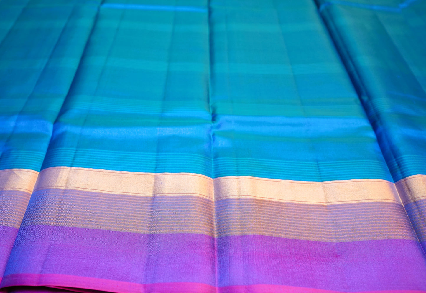 TEAL BLUE KANCHIPURAM SILK SAREE