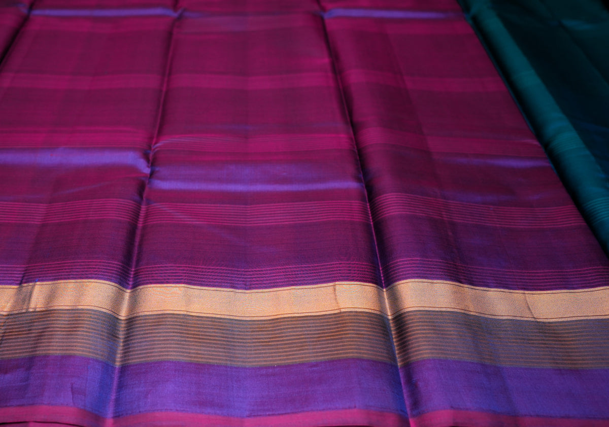 TEAL BLUE KANCHIPURAM SILK SAREE