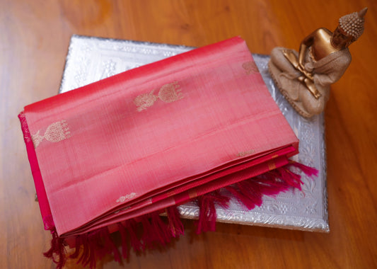 PASTEL PINK KANCHIPURAM SOFT SILK SAREE