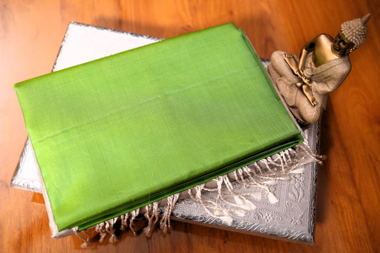 LIGHT GREEN KANCHIPURAM SOFT SILK SAREE