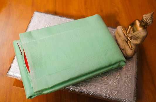 PASTEL GREEN KANCHIPURAM SOFT SILK SAREE