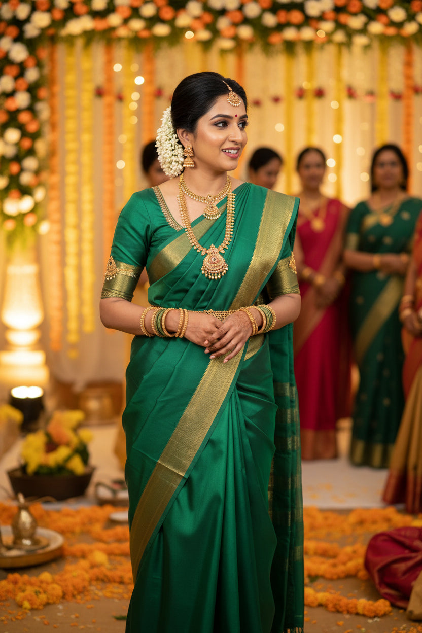 RAMA GREEN MYSORE SILK SAREE