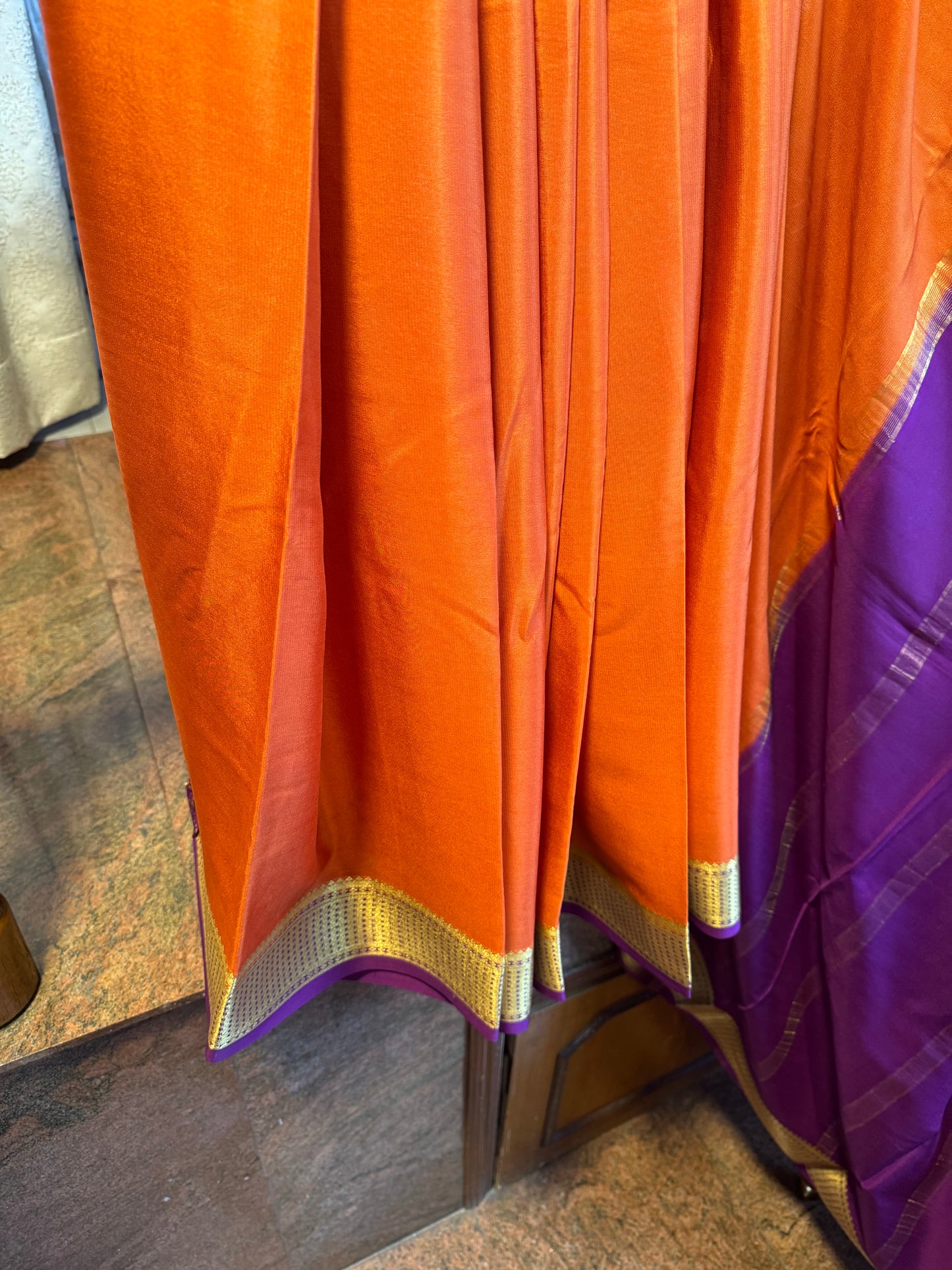 RUST ORANGE MYSORE SILK SAREE