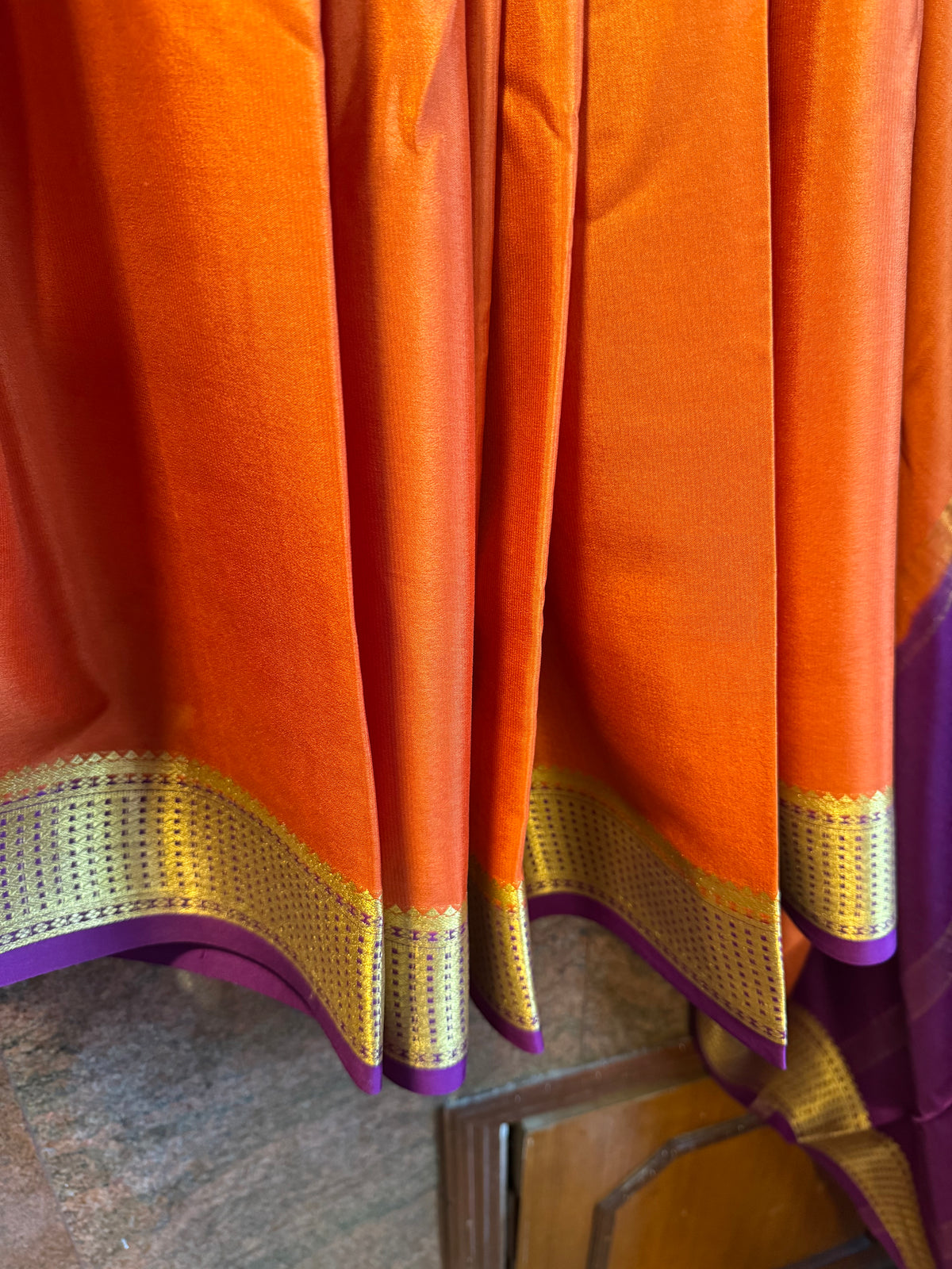 RUST ORANGE MYSORE SILK SAREE