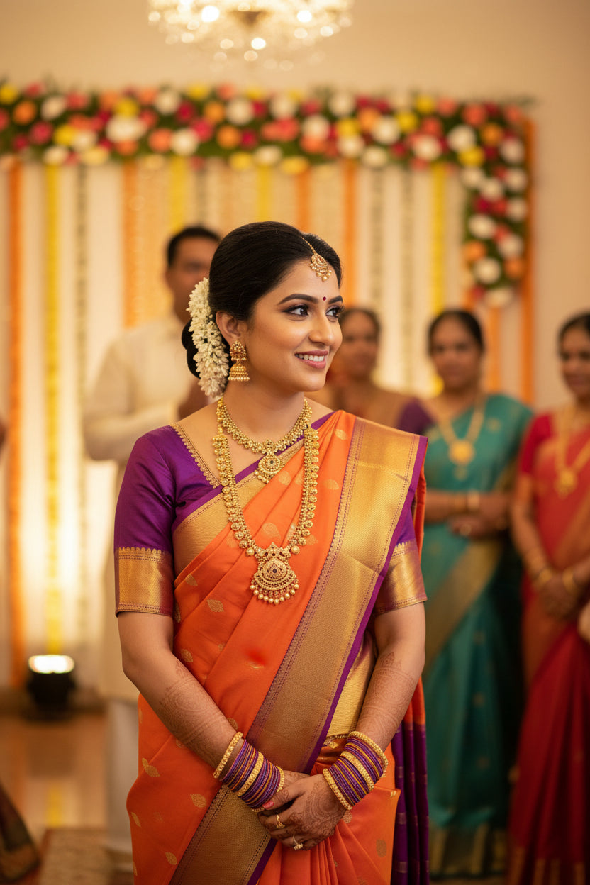 RUST ORANGE MYSORE SILK SAREE
