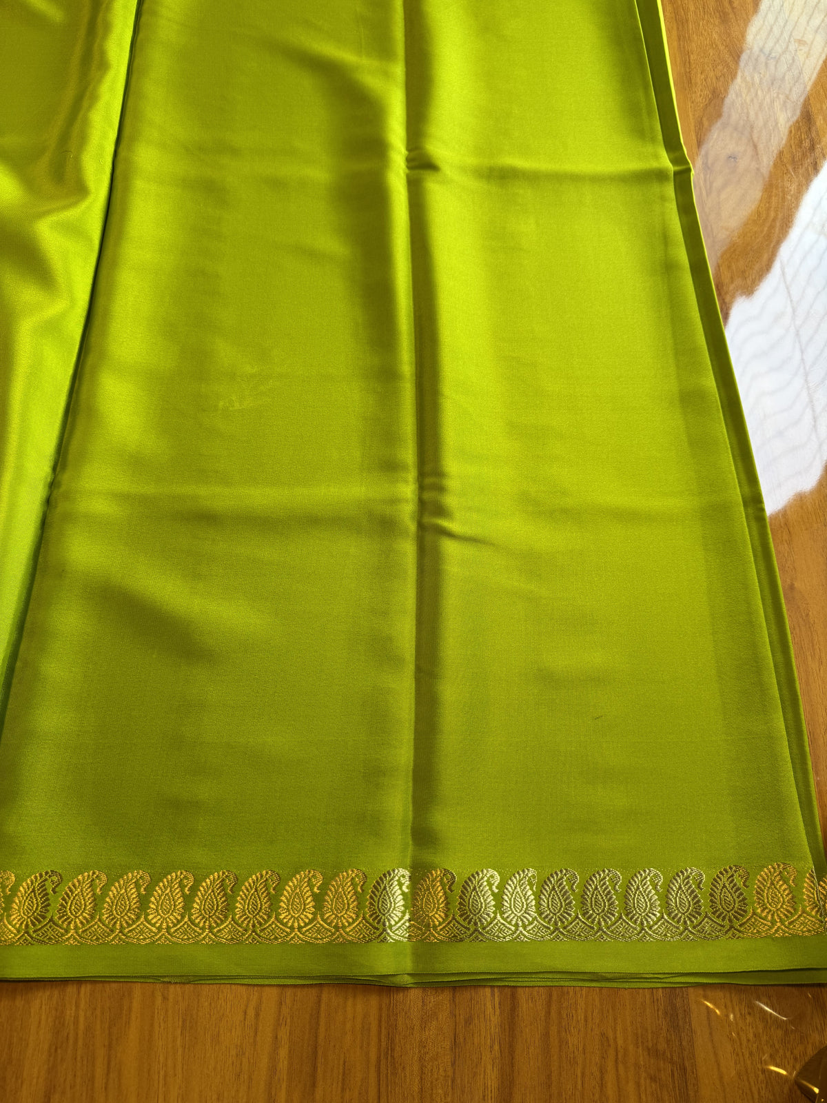 LIGHT GREEN MANGO MOTIFS MYSORE SILK SAREE