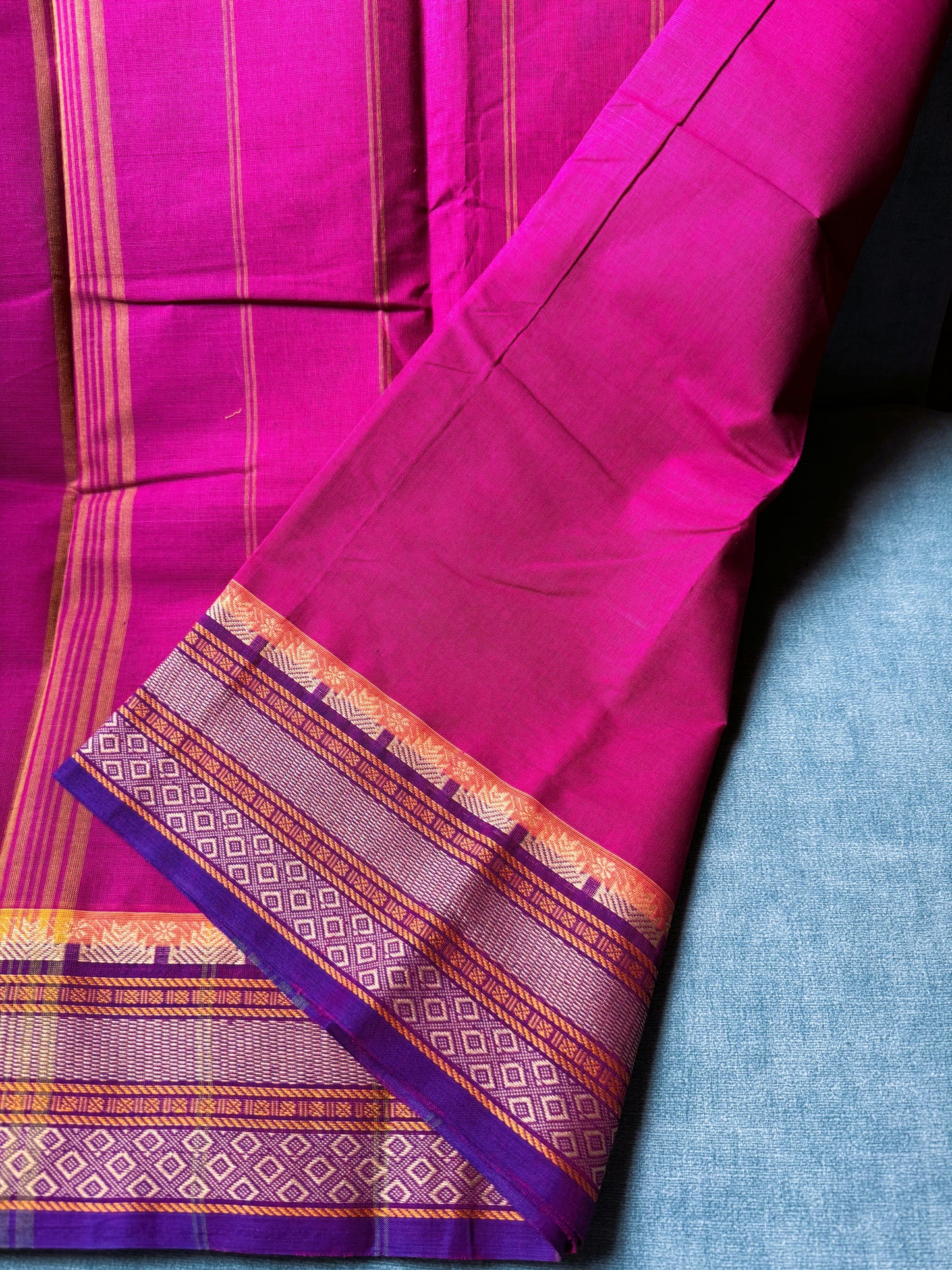 MAGENTA PINK CHETTINAD COTTON SAREE