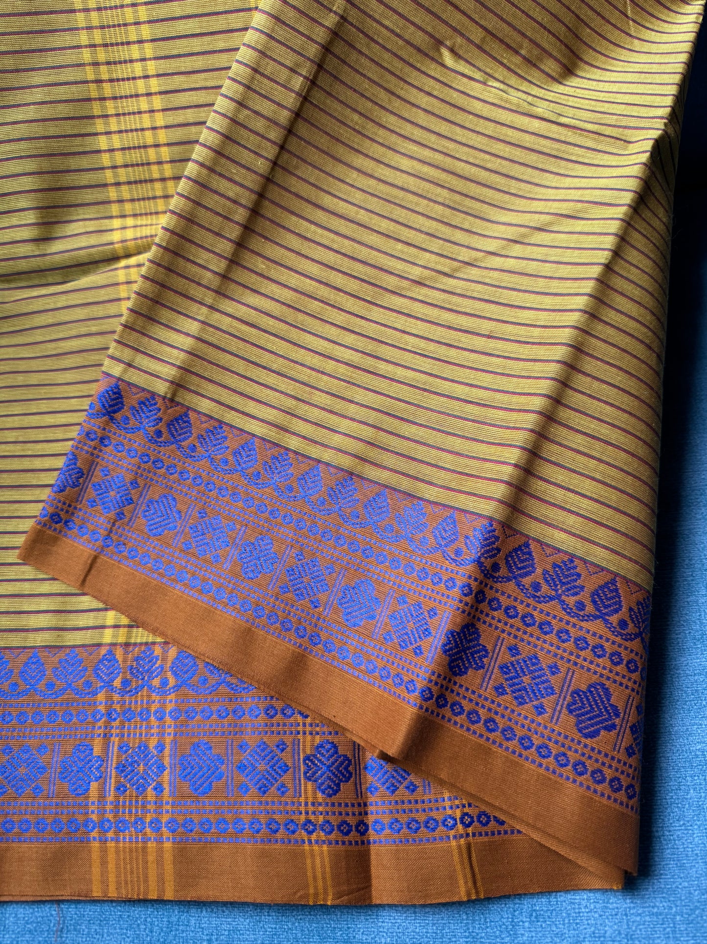 MEHENDI GREEN STRIPES CHETTINAD COTTON SAREE