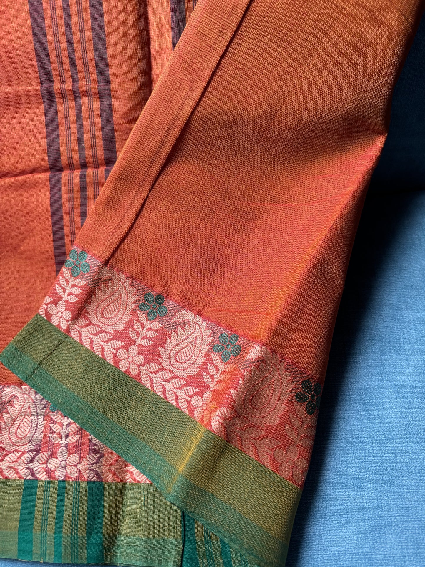 ORANGE CHETTINAD COTTON SAREE