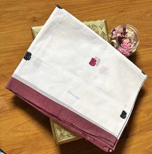 WHITE CHETTINAD COTTON SAREE