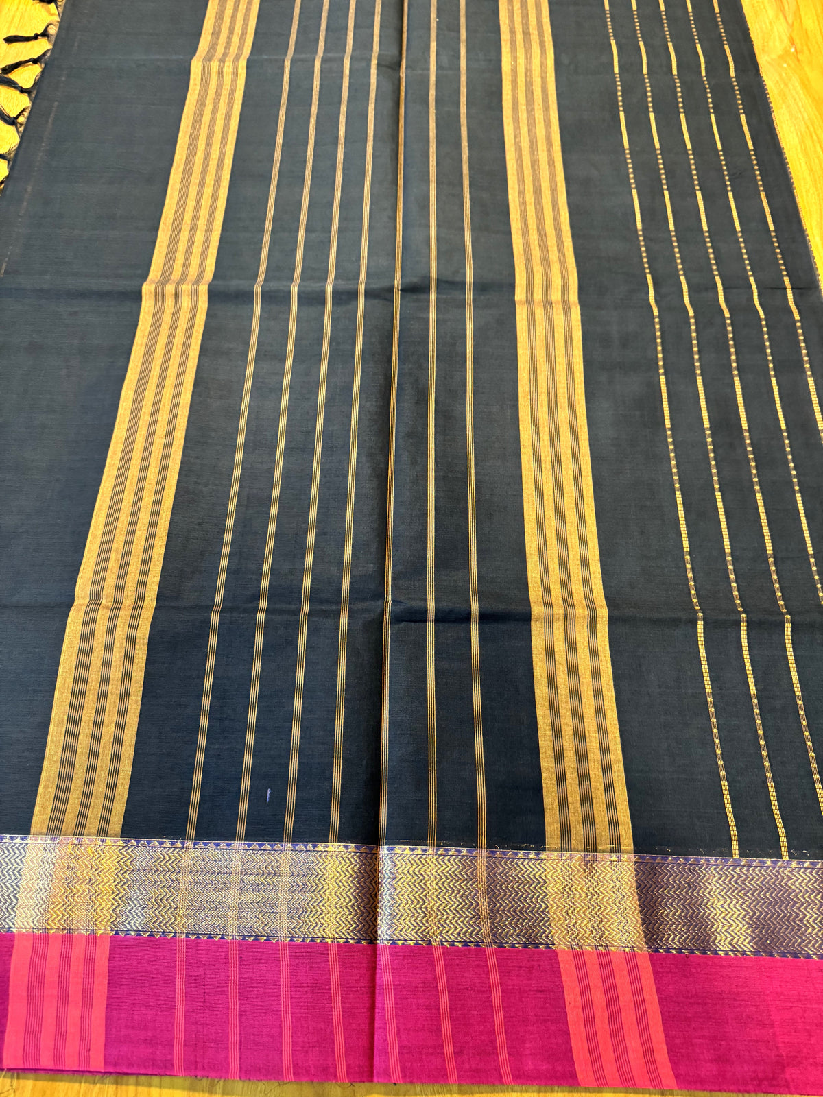 BLACK STRIPES CHETTINAD COTTON SAREE