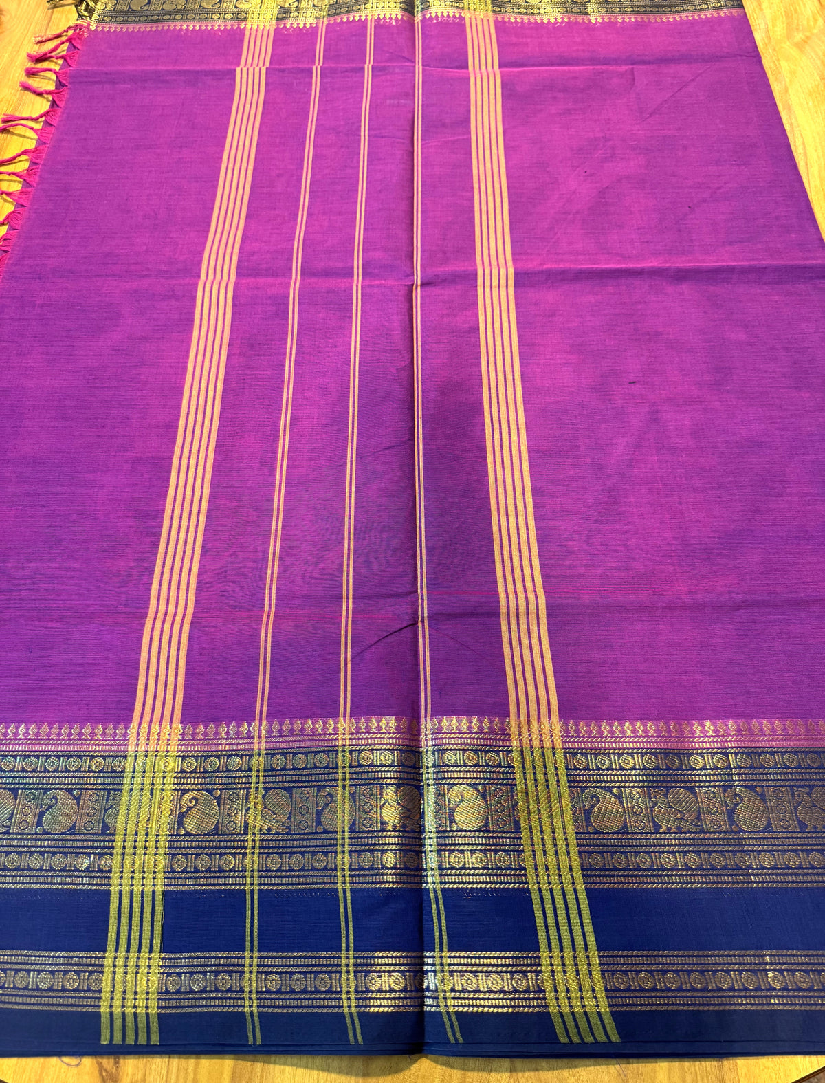 PURPLE ZARI BORDER CHETTINAD COTTON SAREE