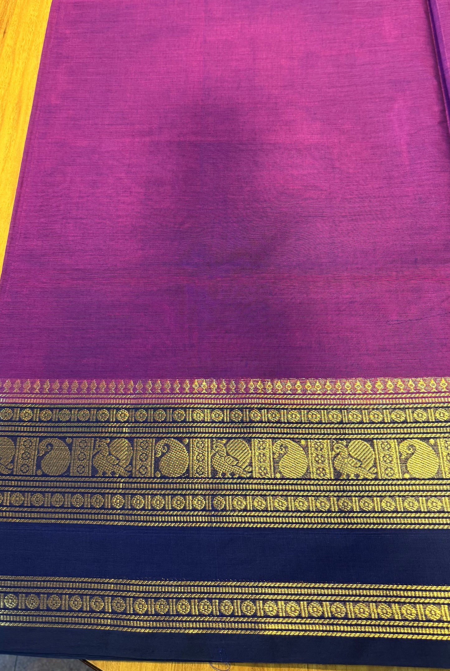 PURPLE ZARI BORDER CHETTINAD COTTON SAREE