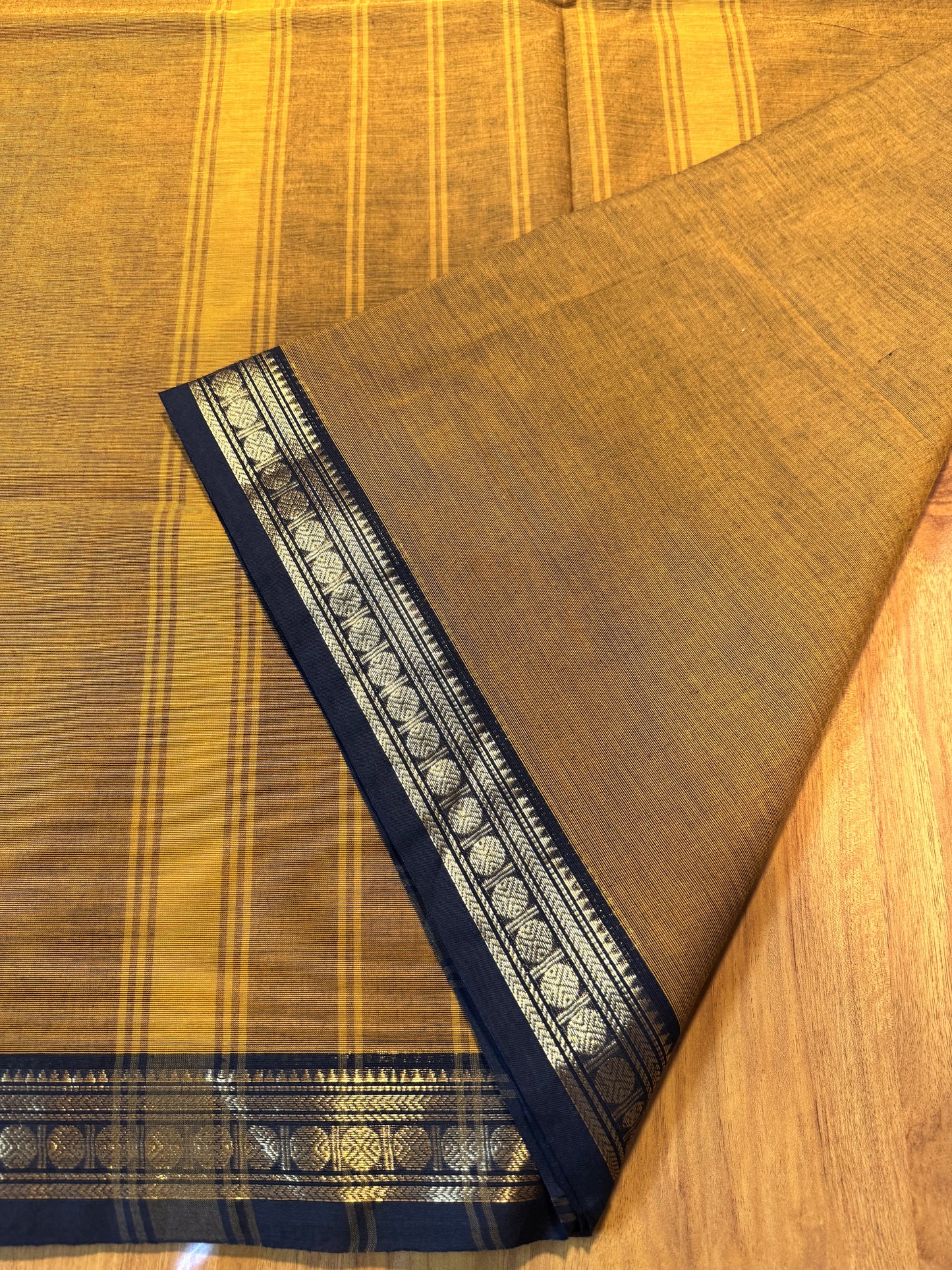 BROWN TEMPLE BORDER CHETTINAD COTTON SAREE
