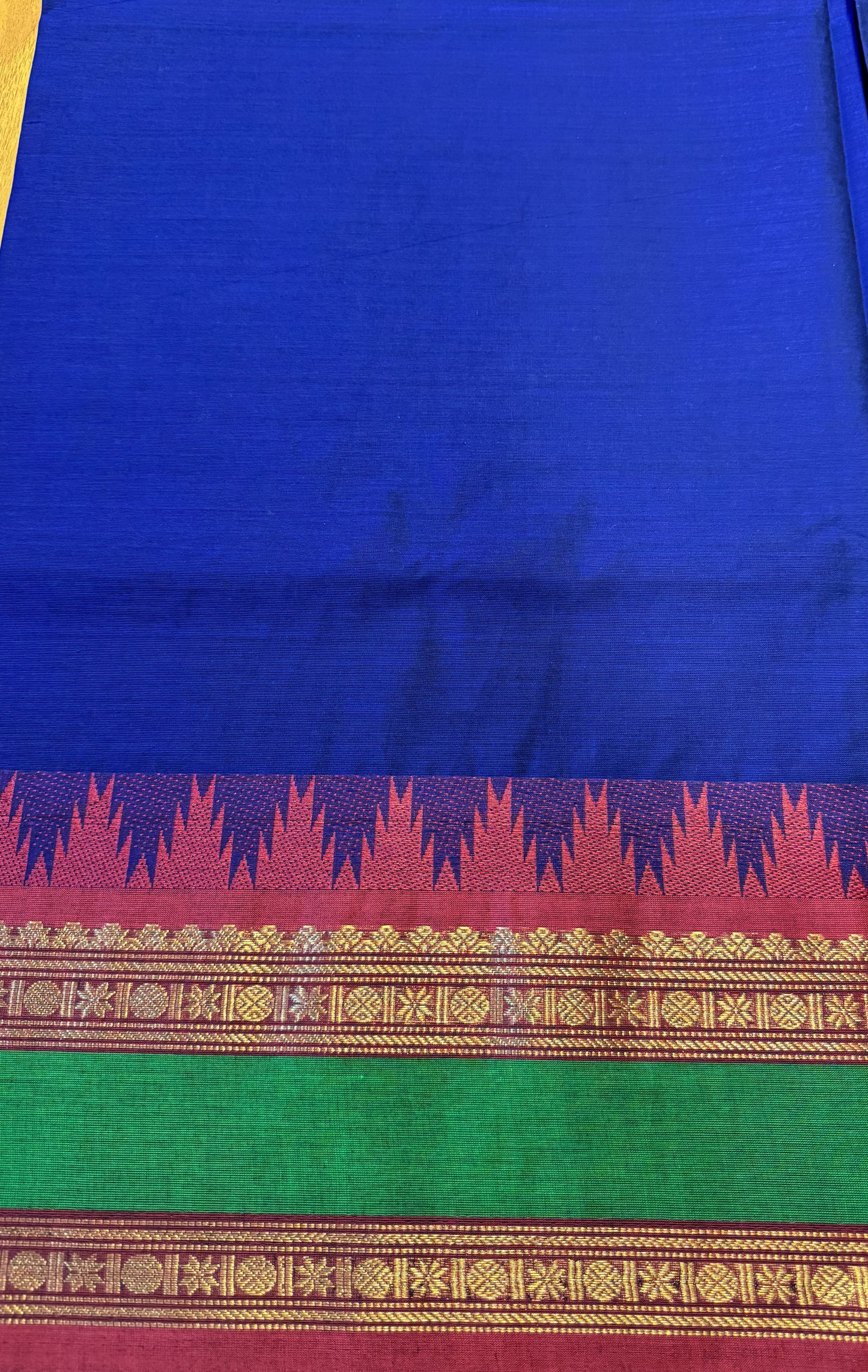 DARK BLUE TEMPLE BORDER CHETTINAD COTTON SAREE