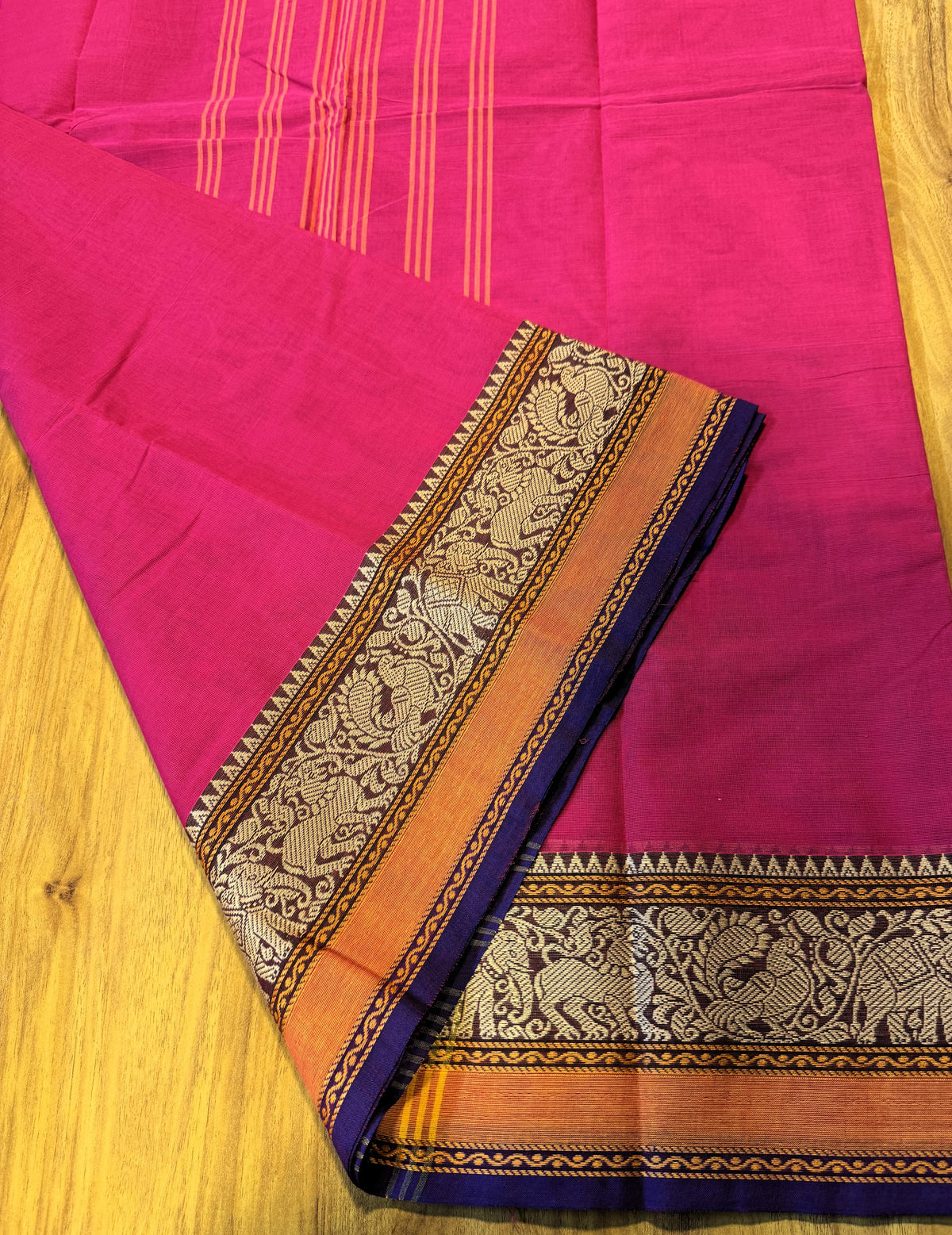 HOT PINK CHETTINAD COTTON SAREE