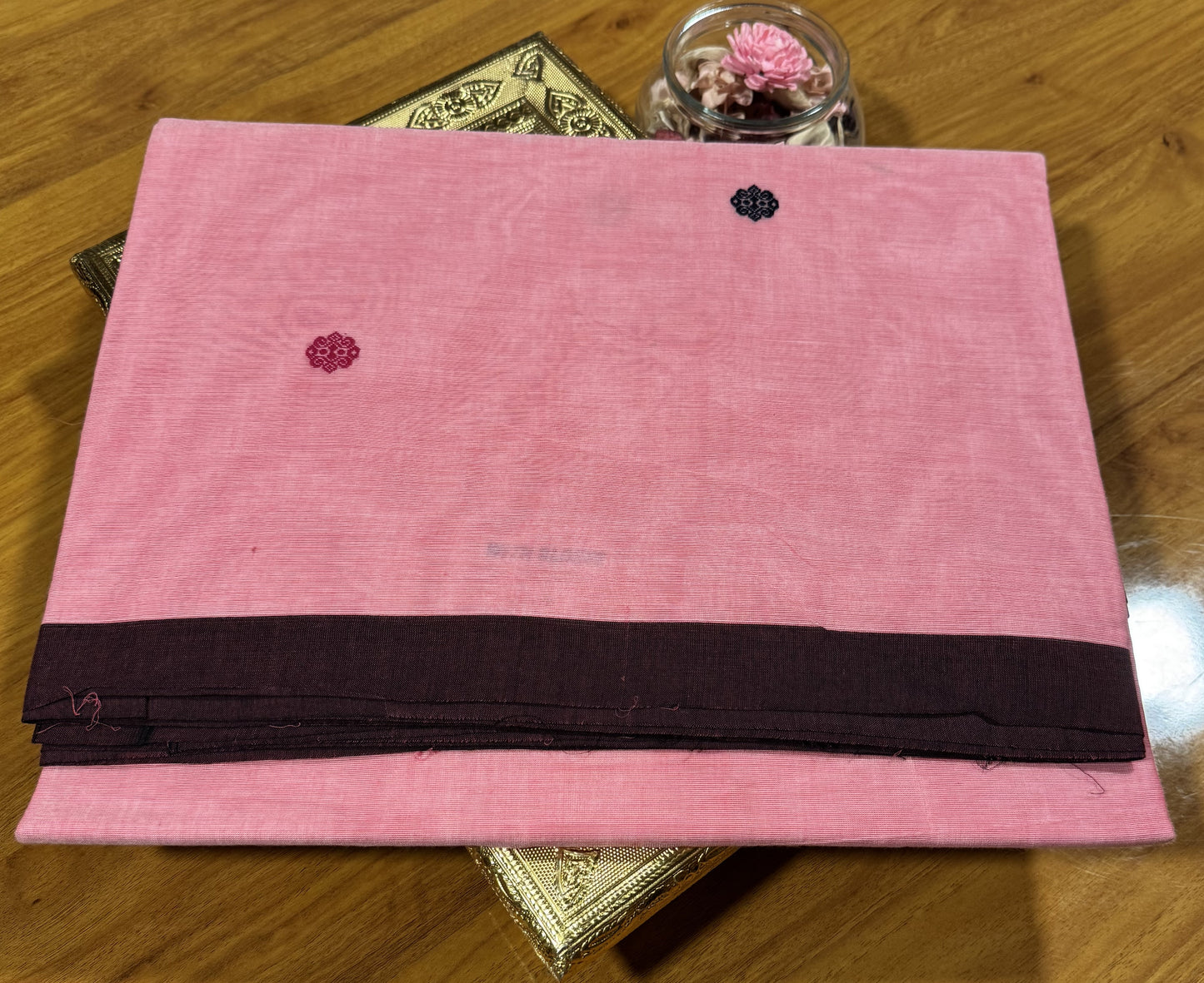 BABY PINK CHETTINAD COTTON SAREE