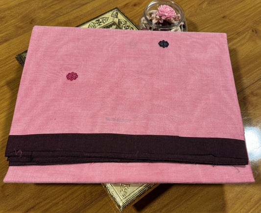 BABY PINK CHETTINAD COTTON SAREE
