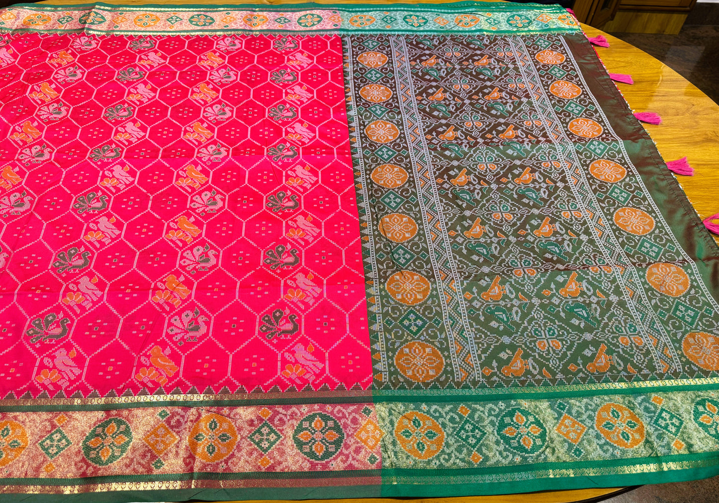 RANI PINK POCHAMPALLY IKKAT SAREE