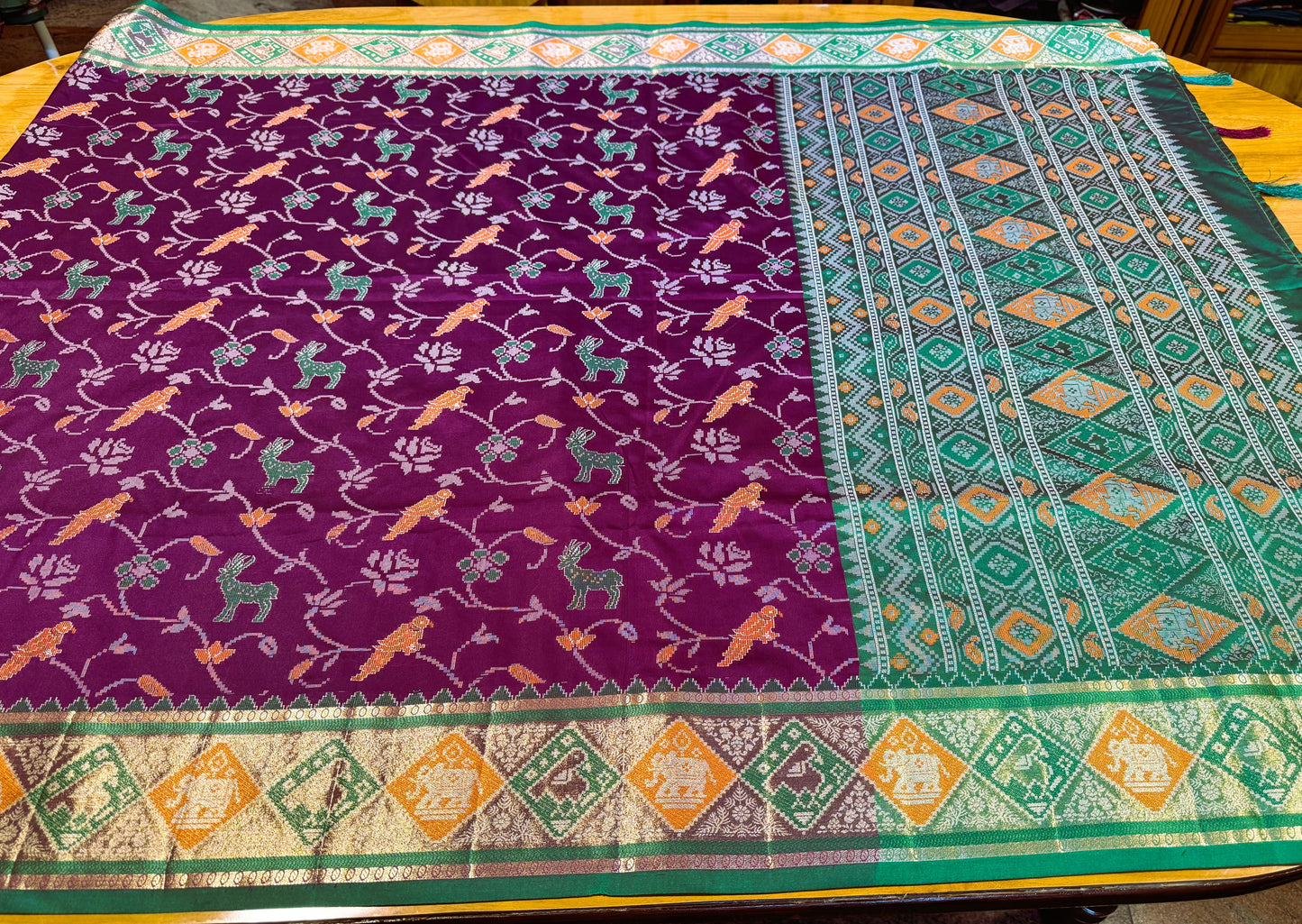 PURPLE POCHAMPALLY IKKAT SAREE
